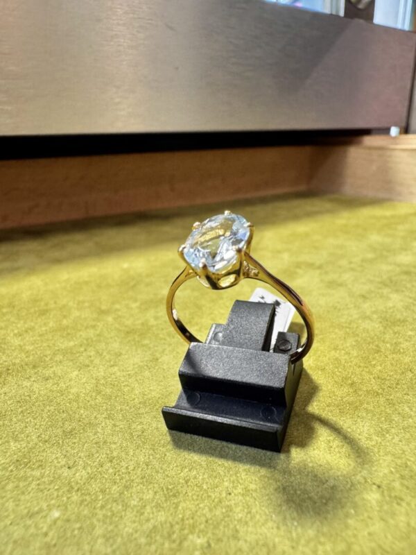 Bague aigue marine or 18 carats
